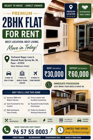 2BHK Full house in Kharadi, Pune